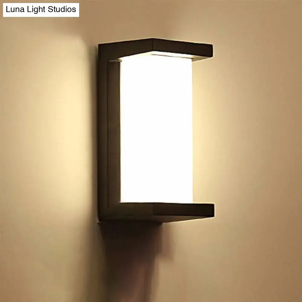 Black LED Flush Wall Lamp