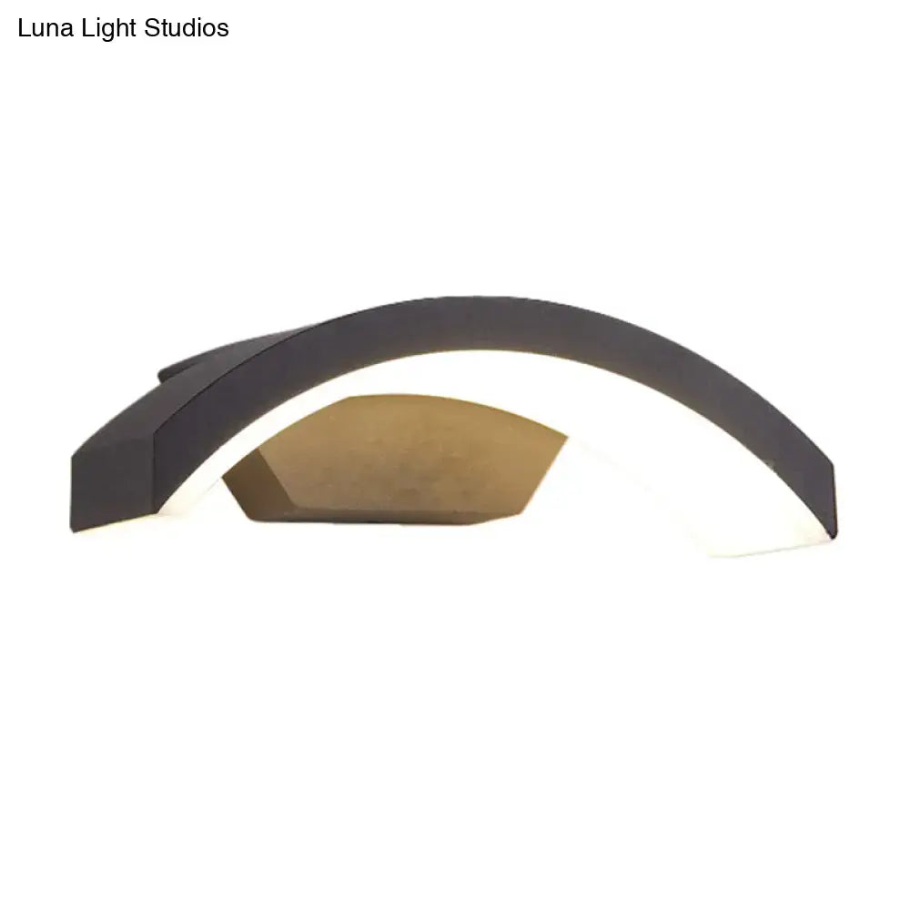 Black LED Flush Wall Lamp