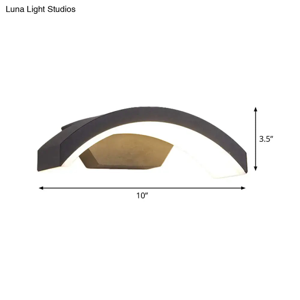 Black LED Flush Wall Lamp