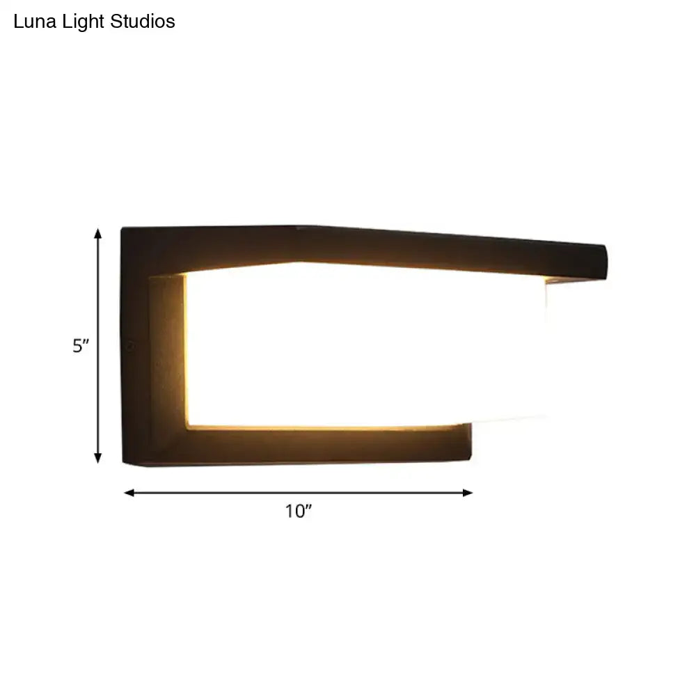 Black LED Flush Wall Lamp