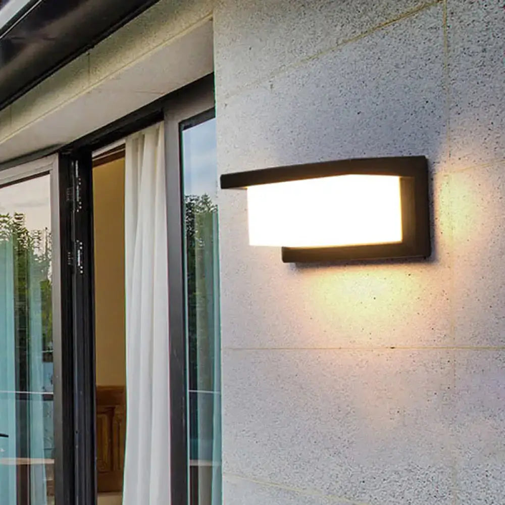 Black LED Flush Wall Lamp