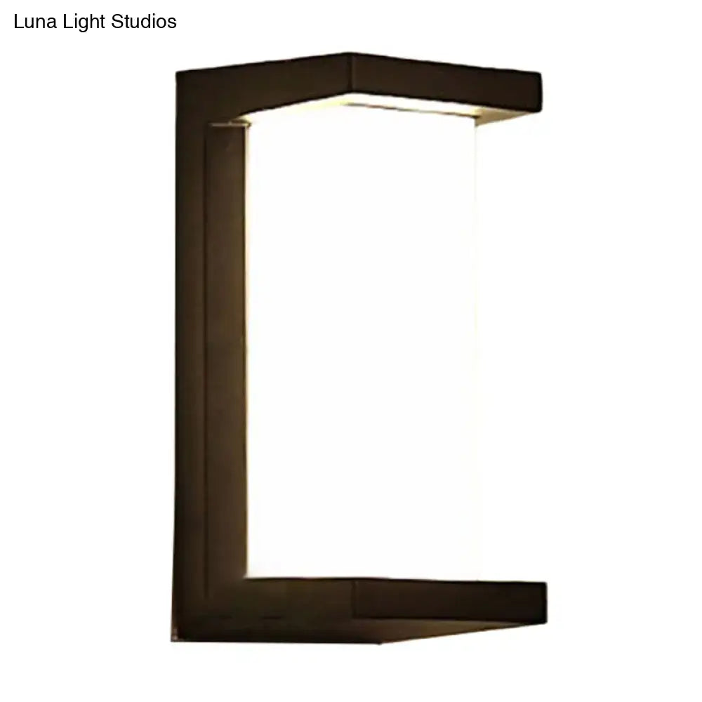 Black LED Flush Wall Lamp