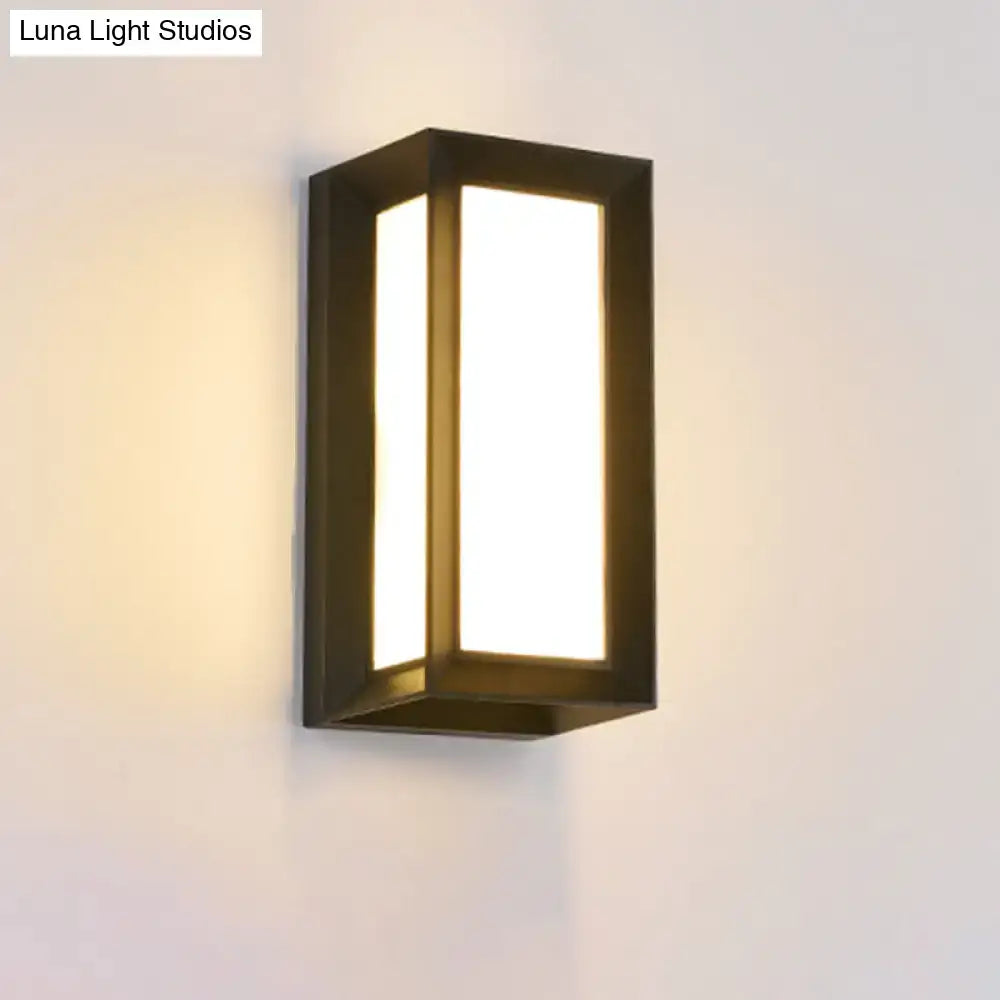Black LED Flush Wall Lamp