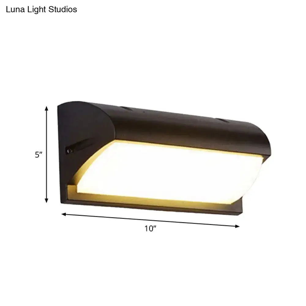 Black LED Flush Wall Lamp