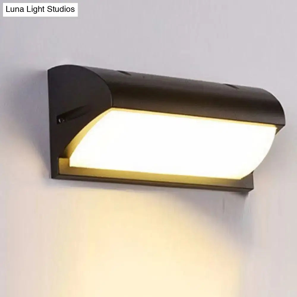 Black LED Flush Wall Lamp