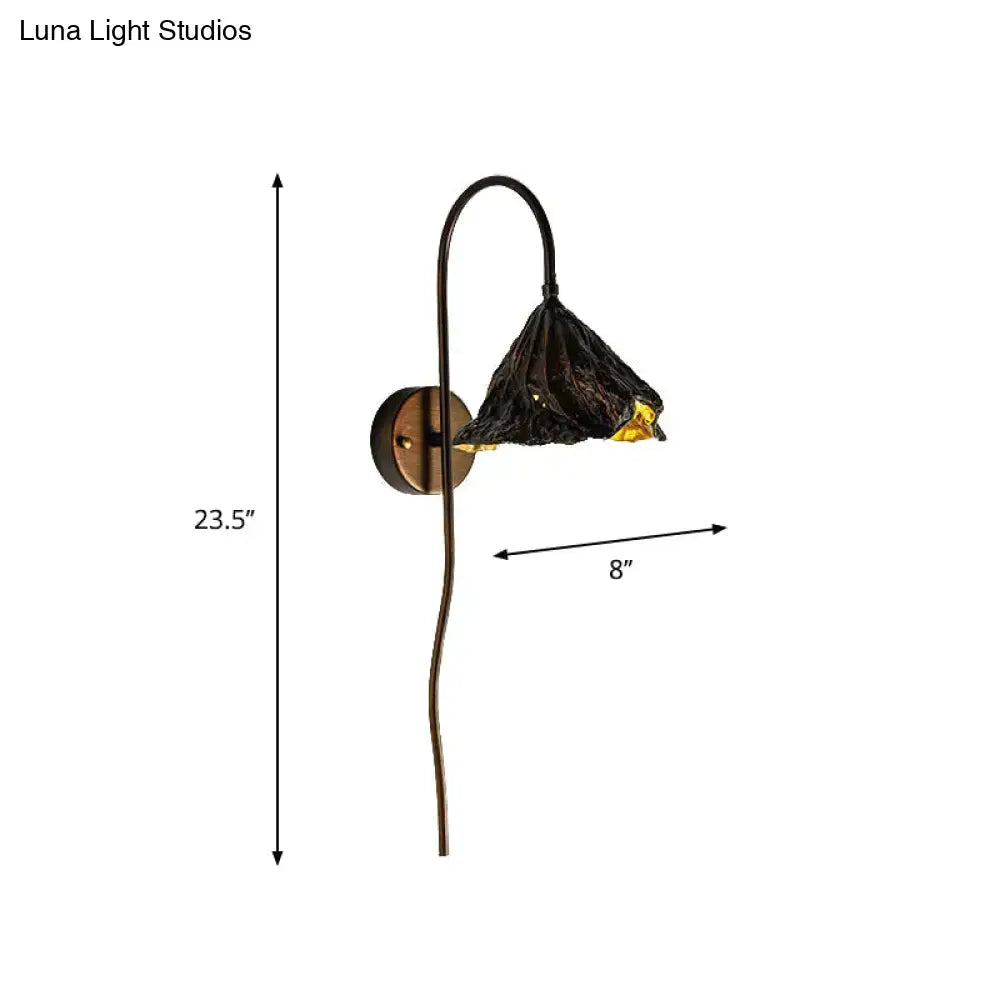 Black Lotus Leaf LED Wall Light