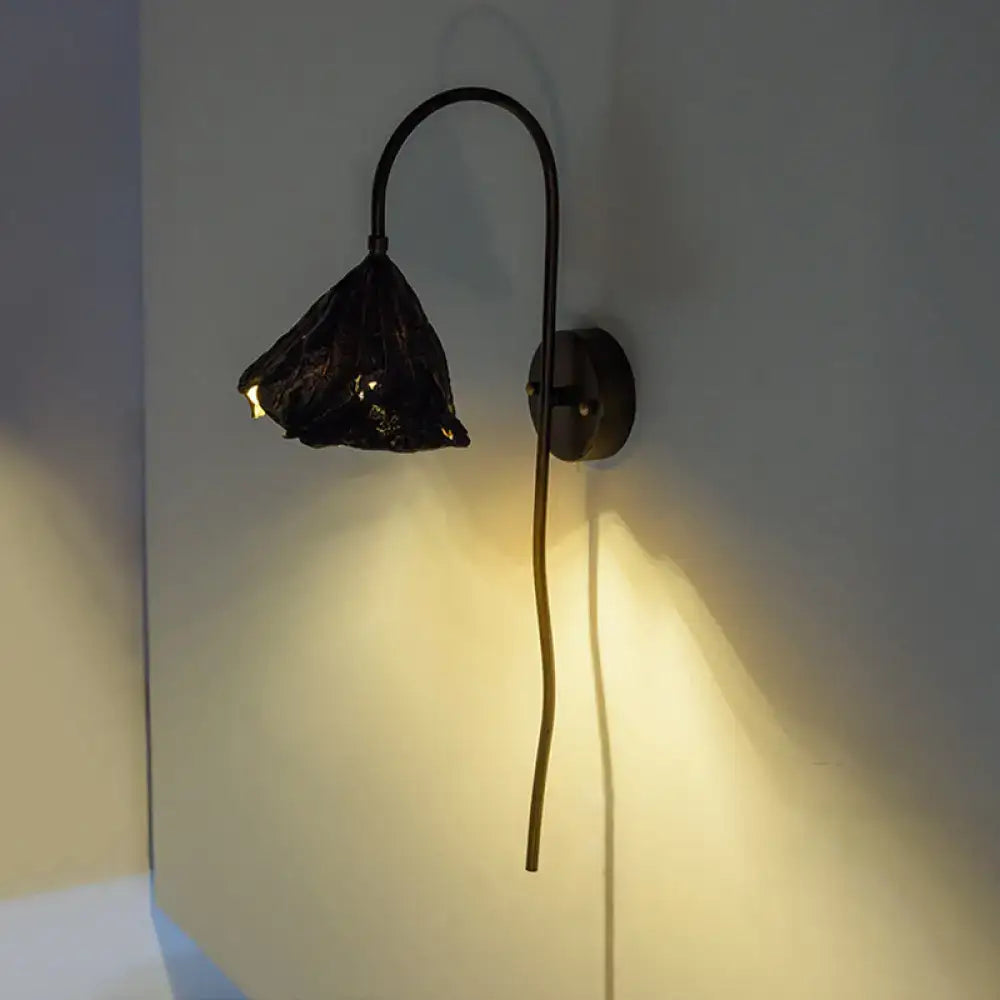 Black Lotus Leaf LED Wall Light