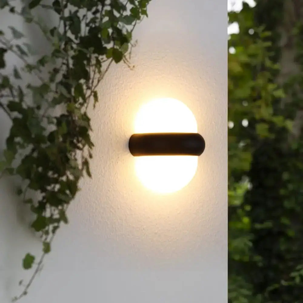 Black Semi-Sphere Outdoor Light