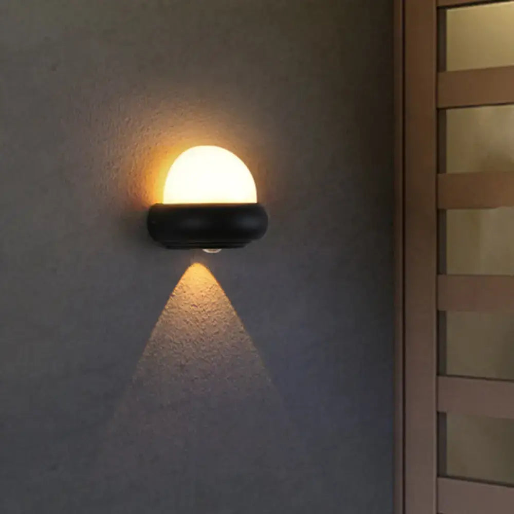 Black Semi-Sphere Outdoor Light