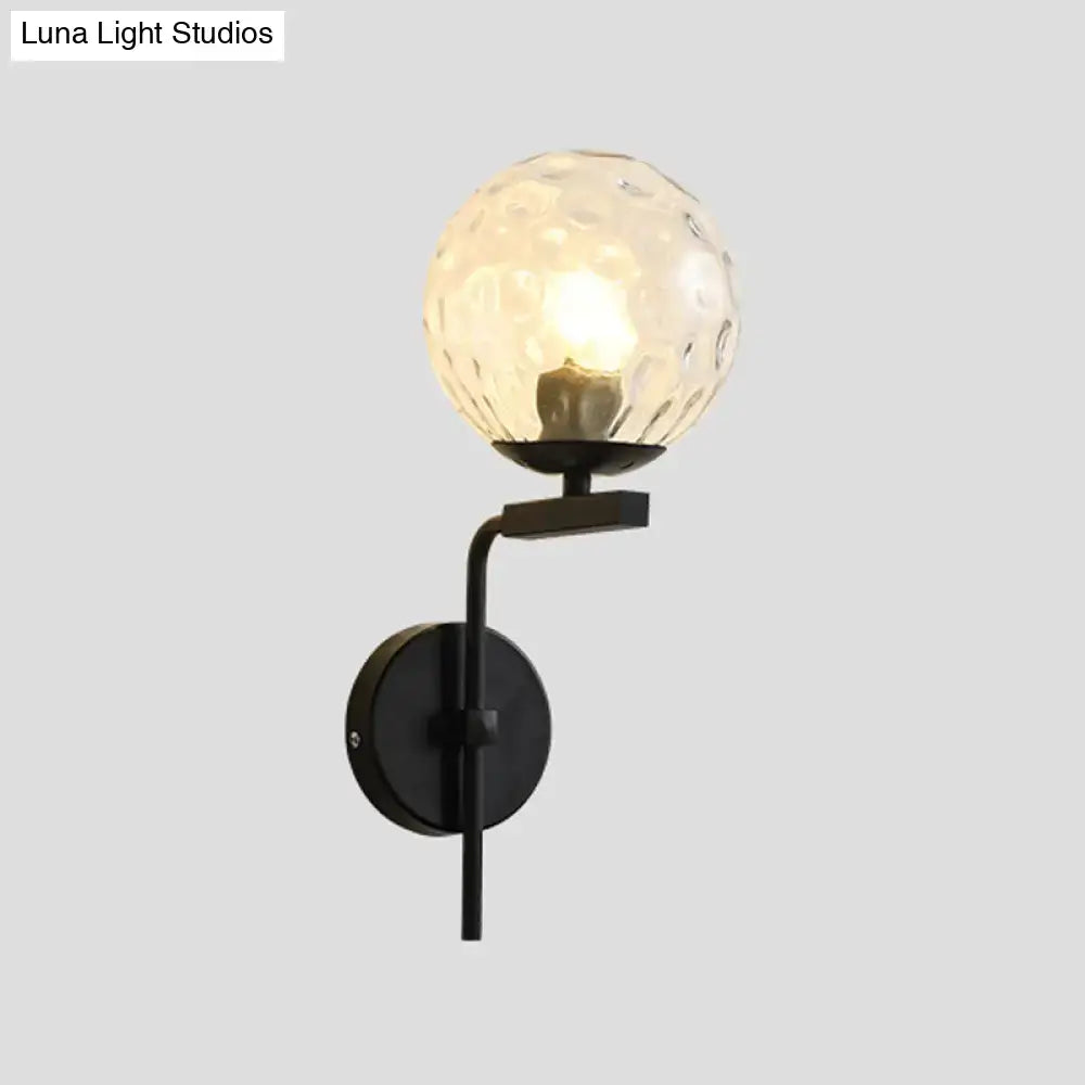 Black Glass Sphere Sconce