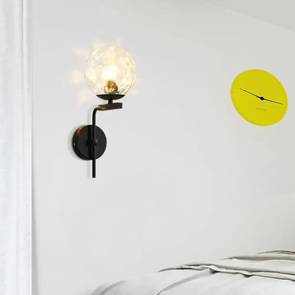 Black Glass Sphere Sconce
