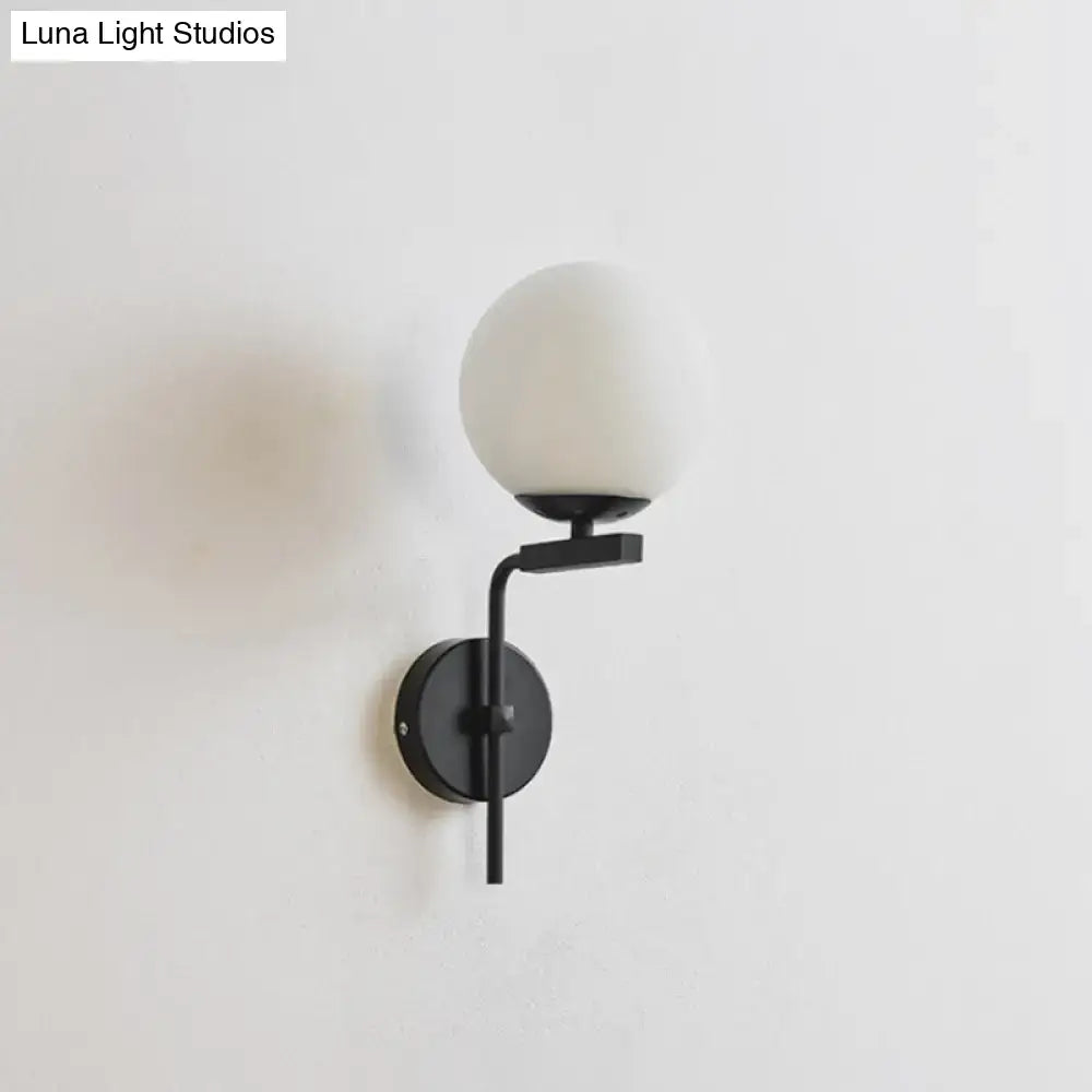 Black Glass Sphere Sconce