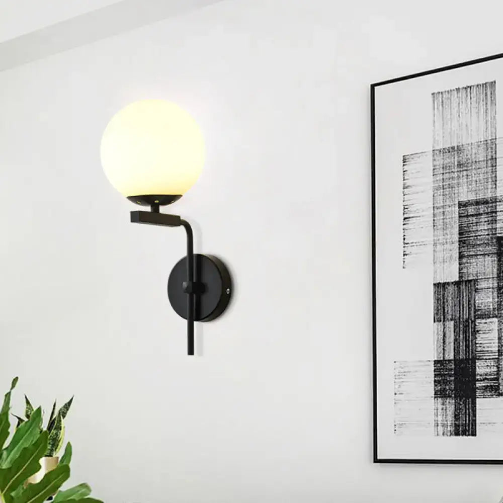 Black Glass Sphere Sconce