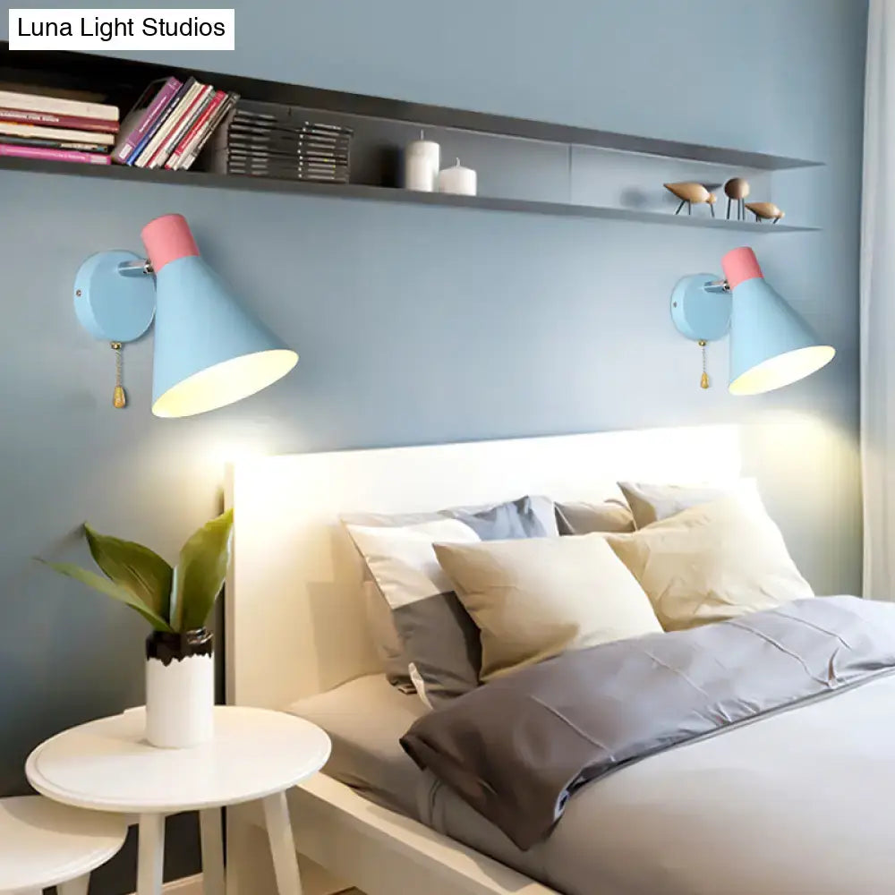 Blue Pink Metal Sconce