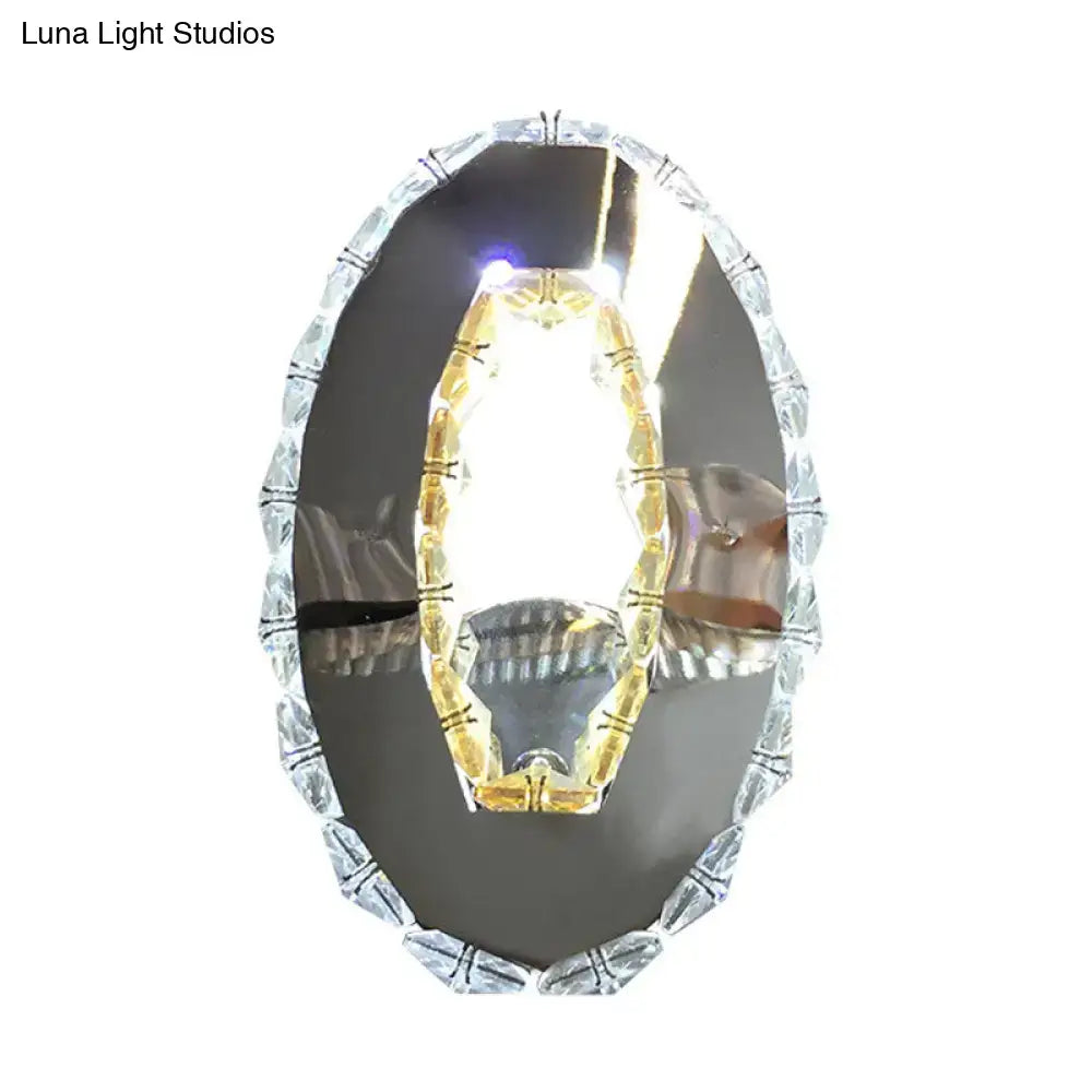 Chrome Crystal Oval Light