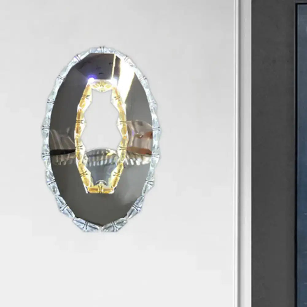Chrome Crystal Oval Light