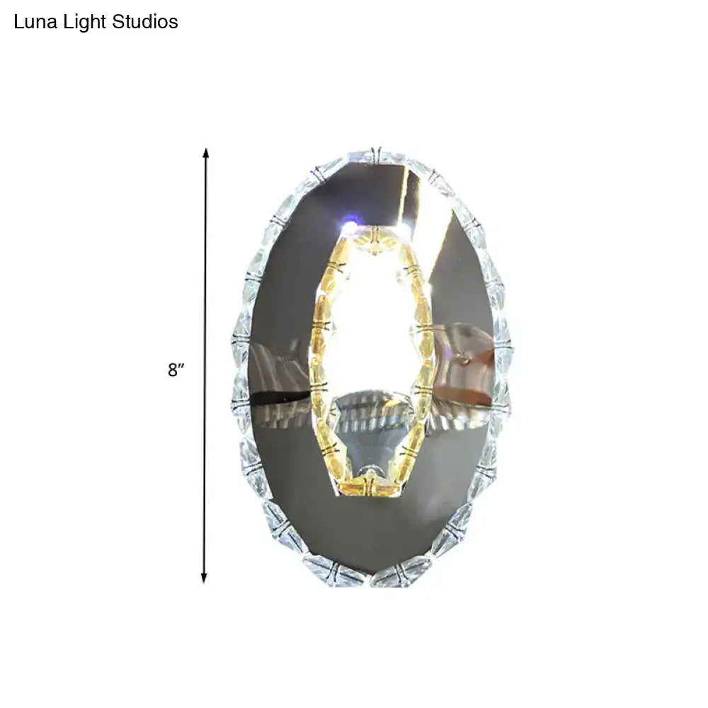 Chrome Crystal Oval Light