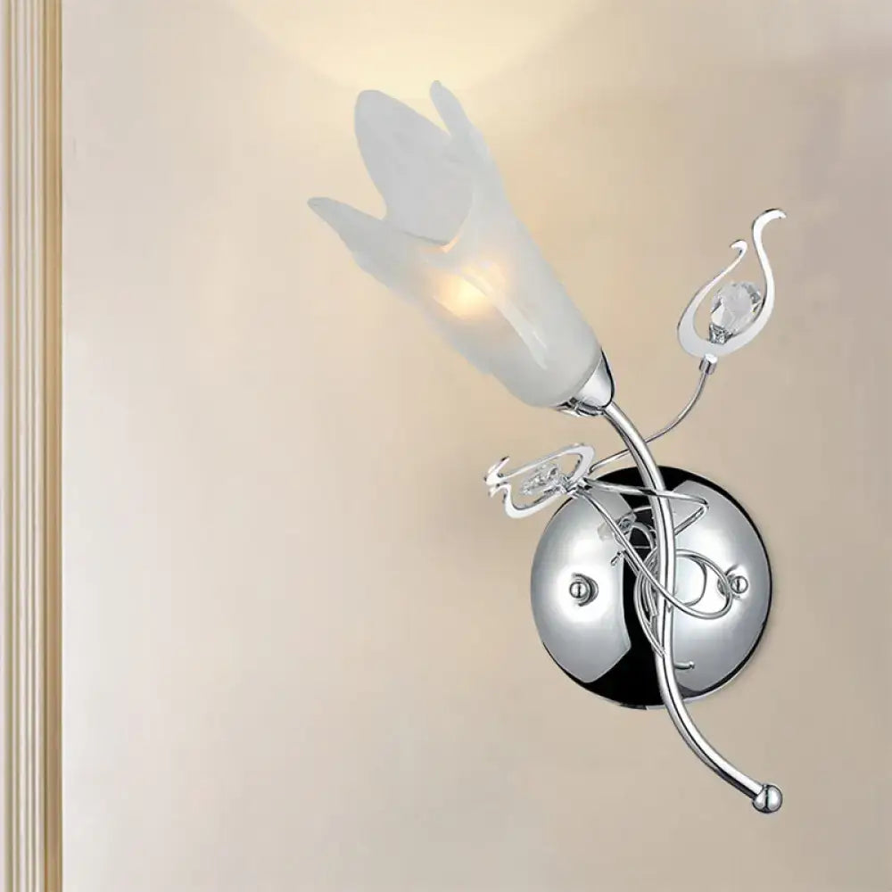 Chrome Opal Glass Sconce