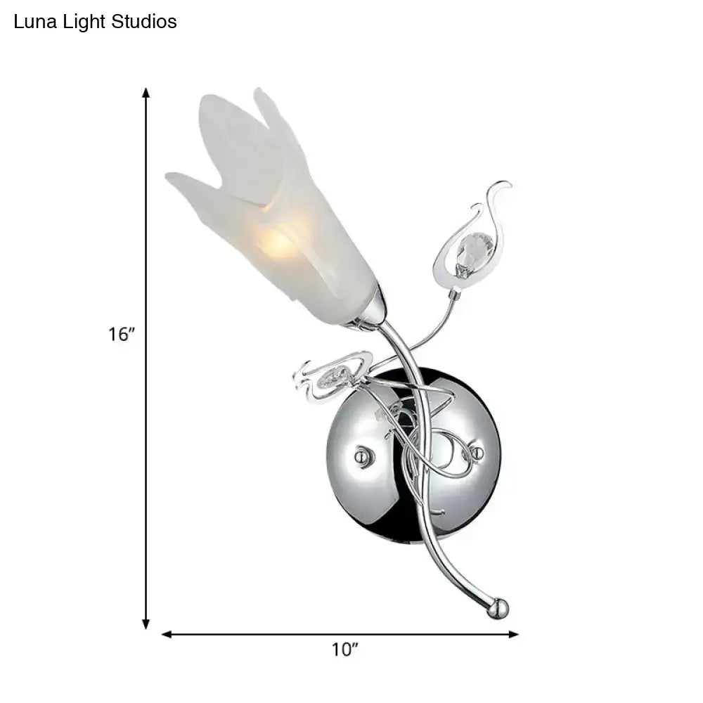 Chrome Opal Glass Sconce