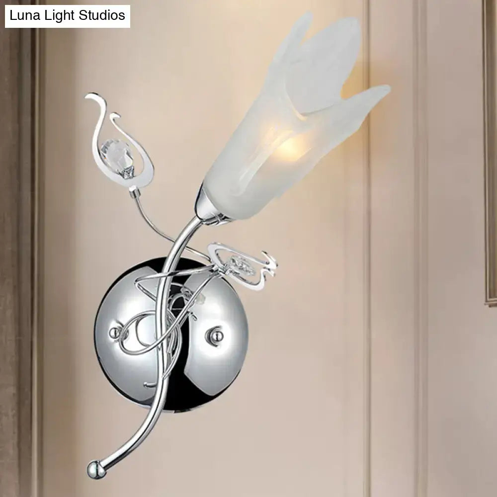 Chrome Opal Glass Sconce