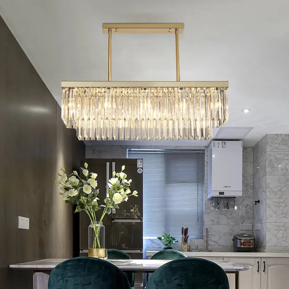 Clear Amber Crystal Chandelier