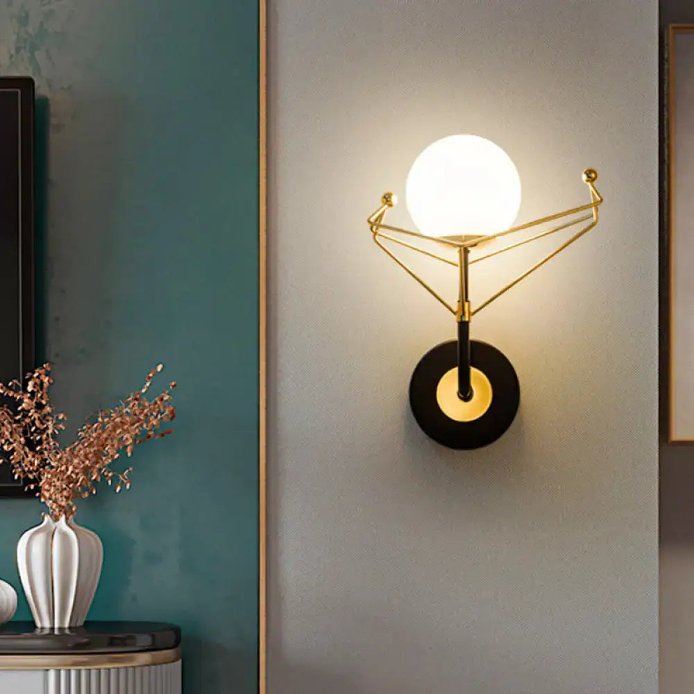 Gold Glass Orb Sconce