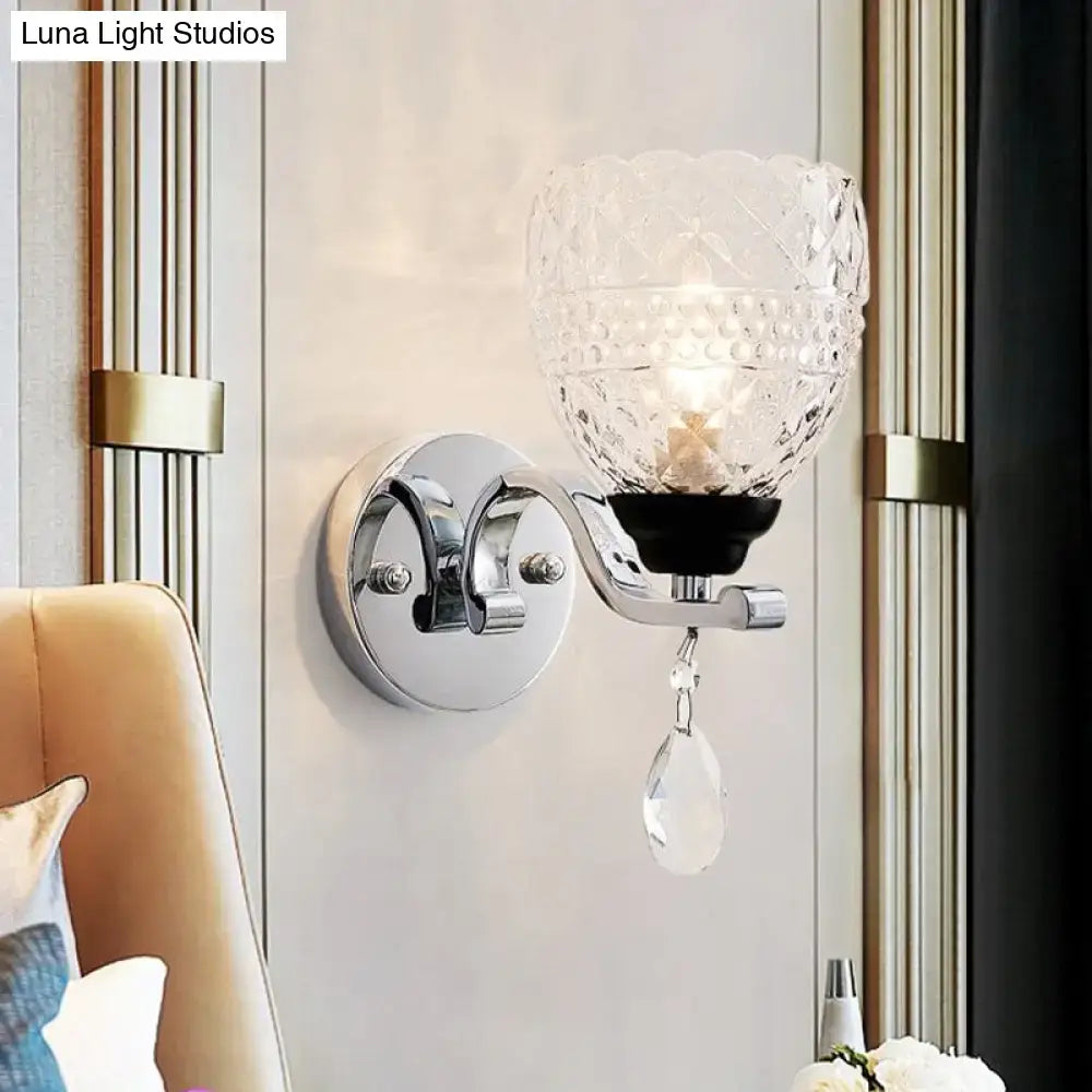 Chrome Teardrop Wall Sconce Dimmable Glow