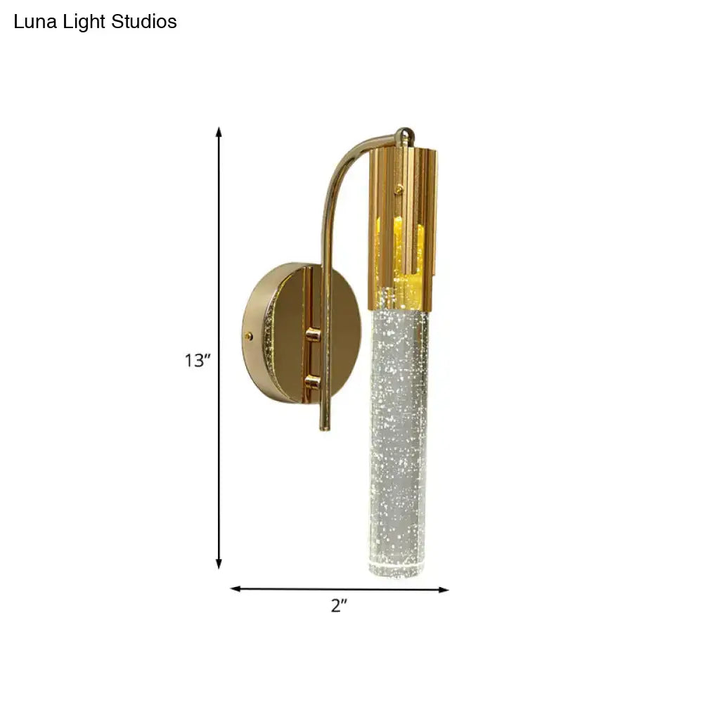 Gold Crystal LED Compact Wall Sconce