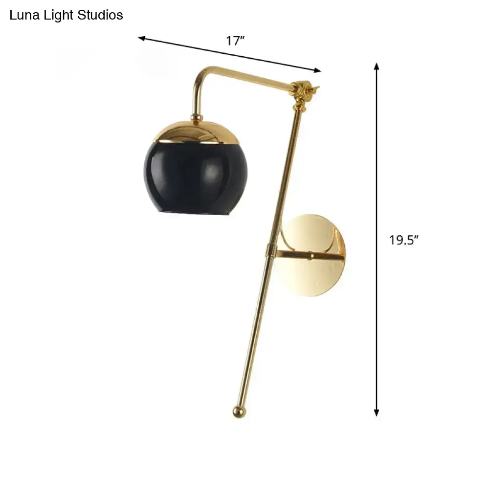 Gold Gooseneck Glass Sconce