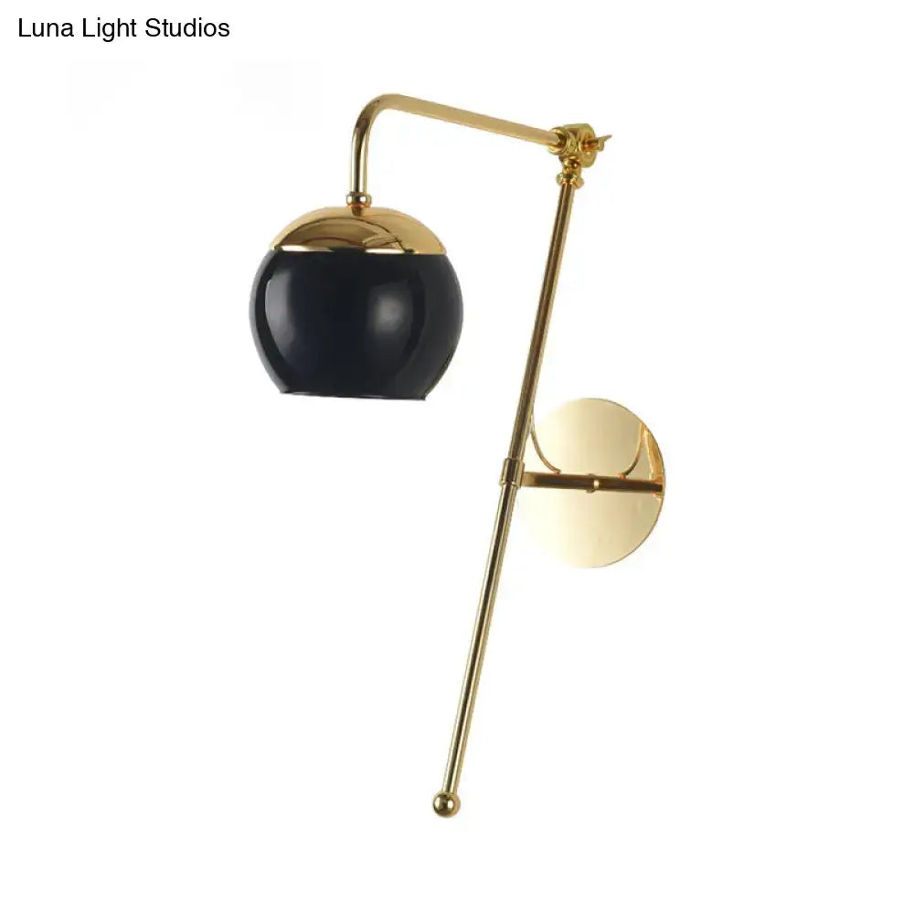 Gold Gooseneck Glass Sconce