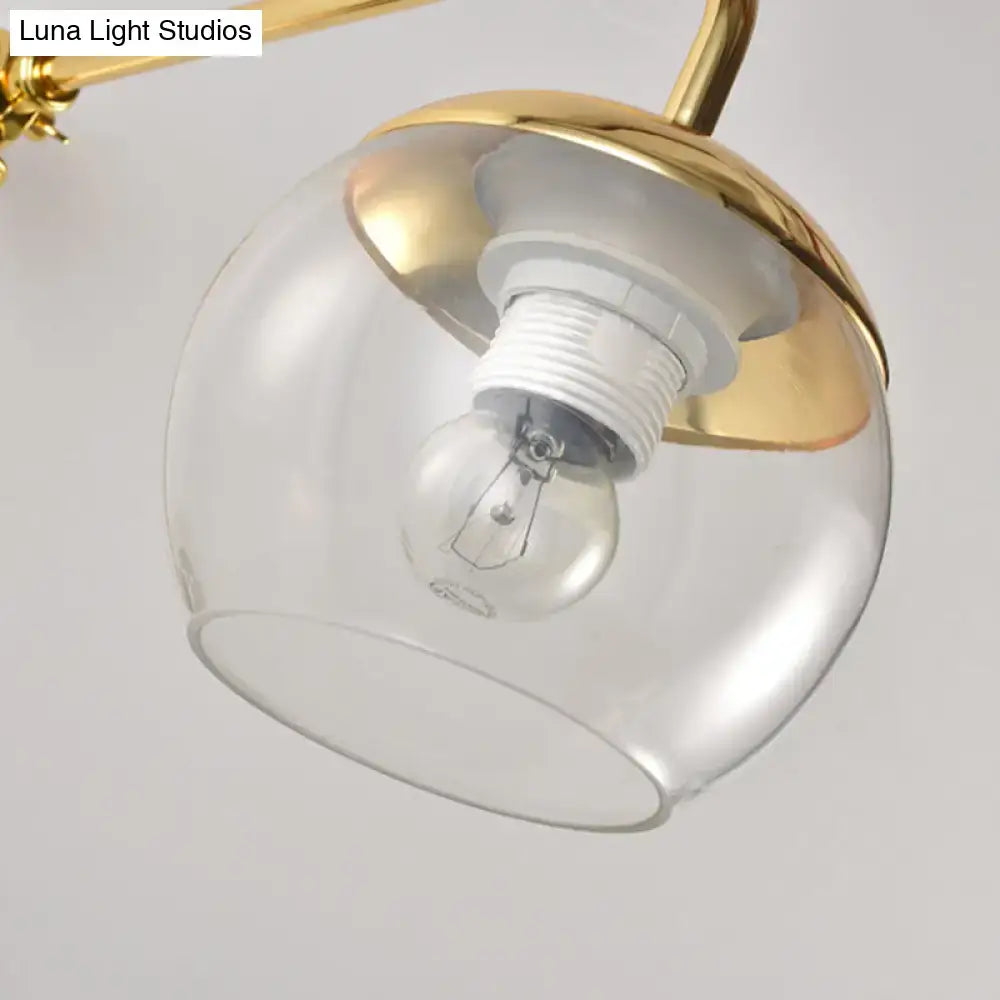 Gold Gooseneck Glass Sconce