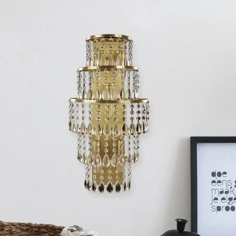 Gold Layered Crystal Lamp