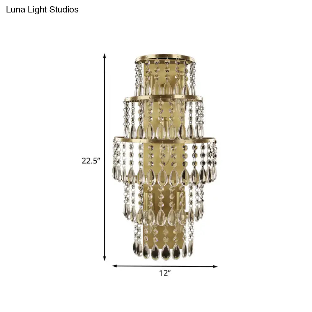 Gold Layered Crystal Lamp