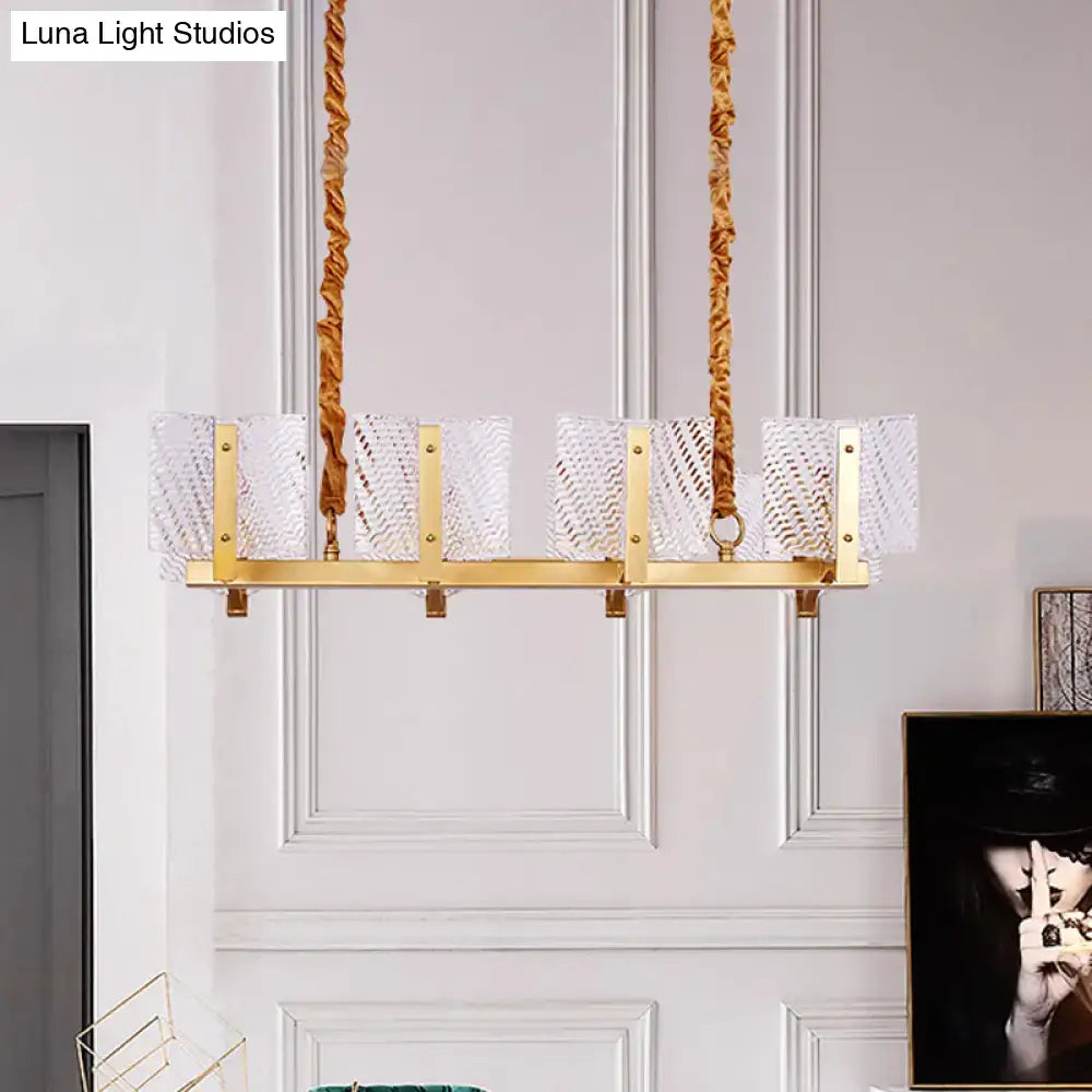 Gold Linear Glass Chandelier
