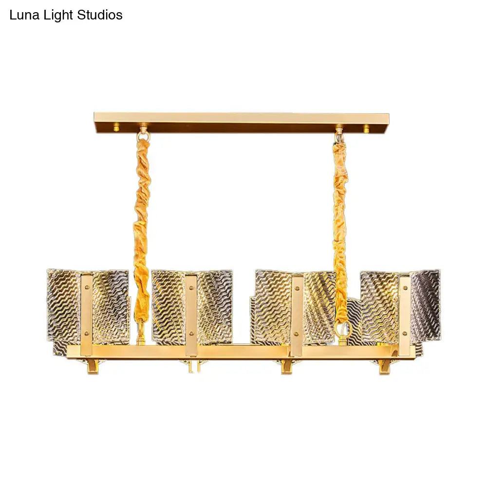 Gold Linear Glass Chandelier
