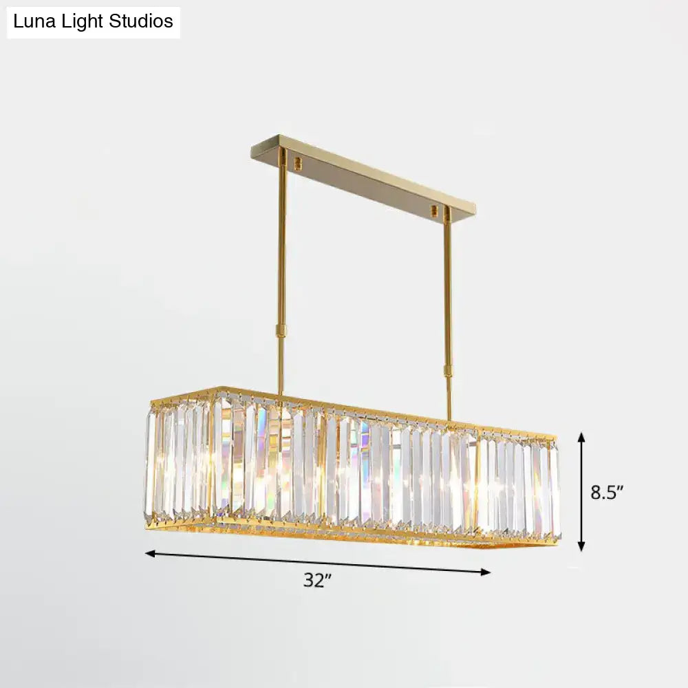 Gold Crystal Rectangular Pendant