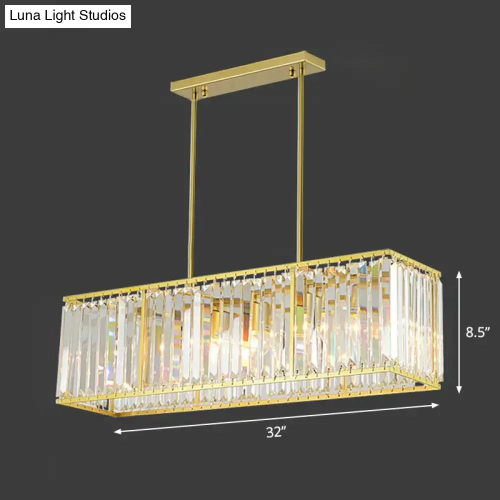 Gold Crystal Rectangular Pendant