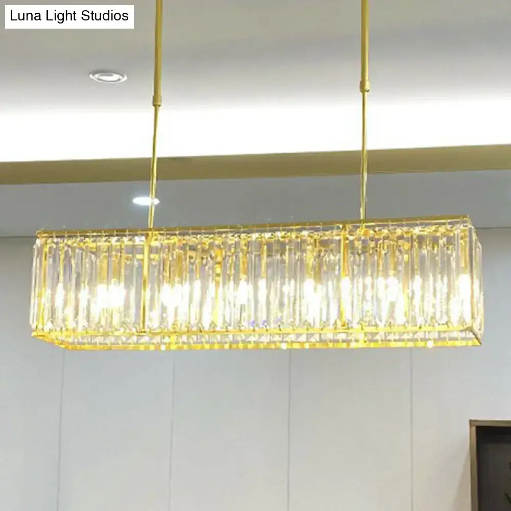 Gold Crystal Rectangular Pendant