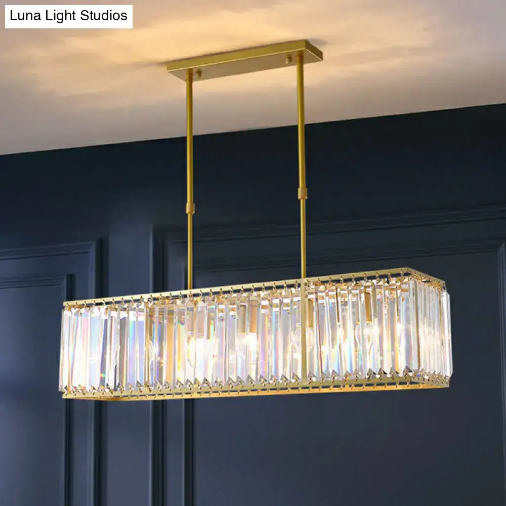 Gold Crystal Rectangular Pendant