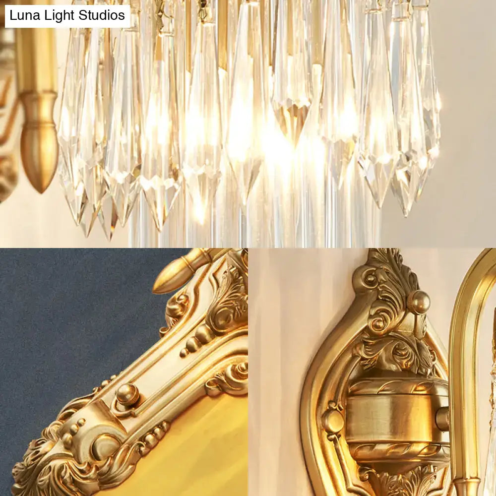 Gold Prism Wall Lamp Gooseneck Adjustable Arm