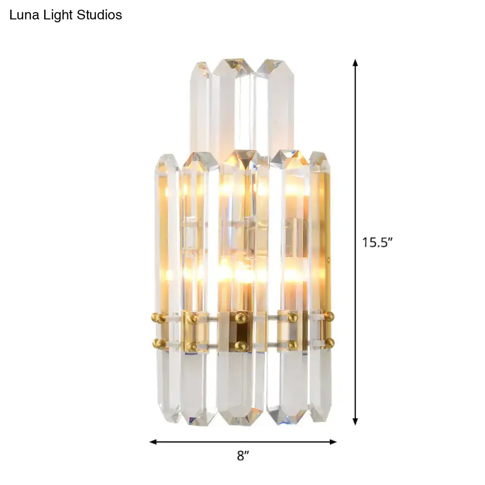 Gold Crystal Dual-Tiered Dining Wall Sconce