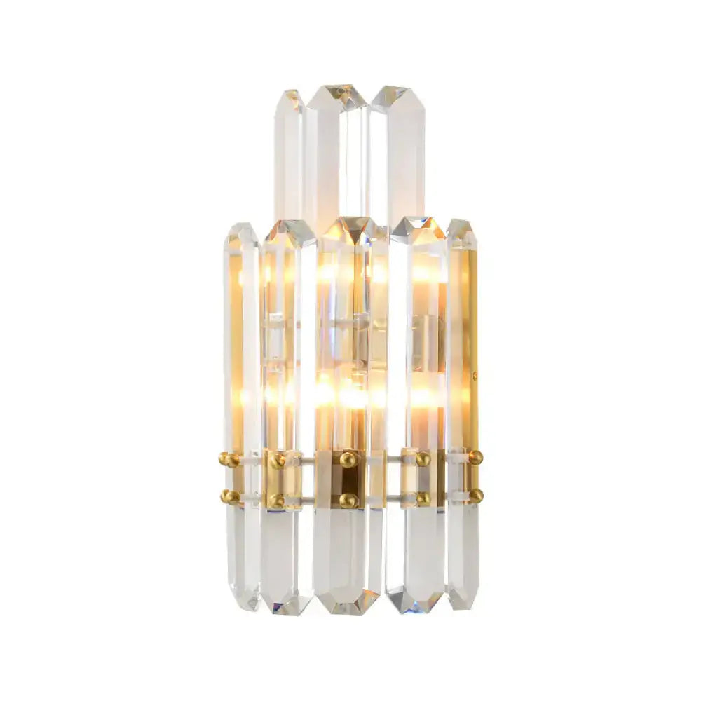 Gold Crystal Dual-Tiered Dining Wall Sconce