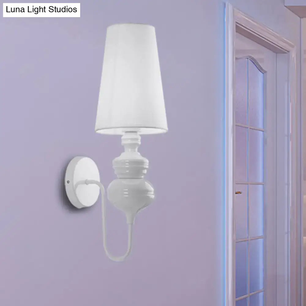 Matte Black Fabric Sconce Four Finish Options