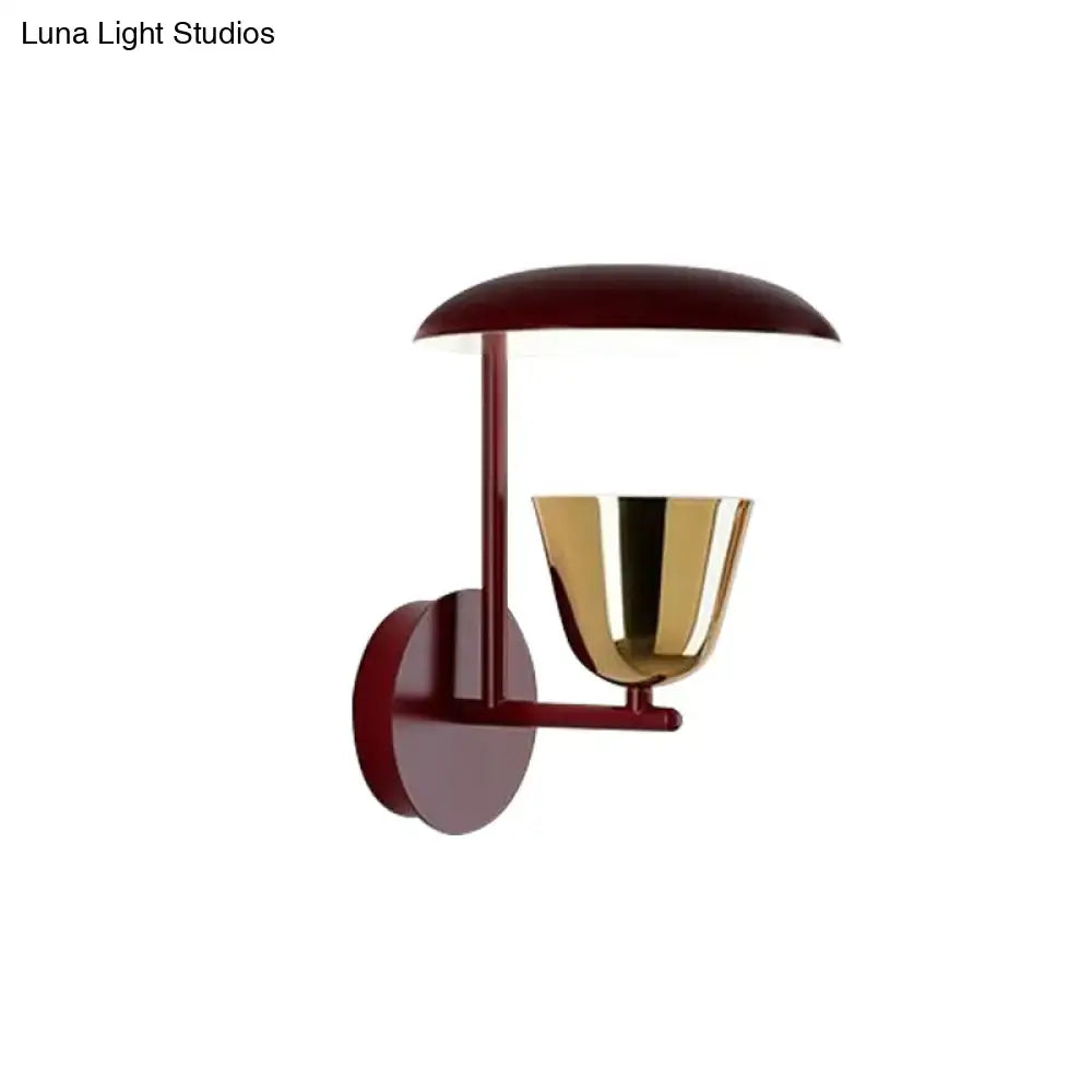 Red Gold Wall Sconce Adjustable Directional