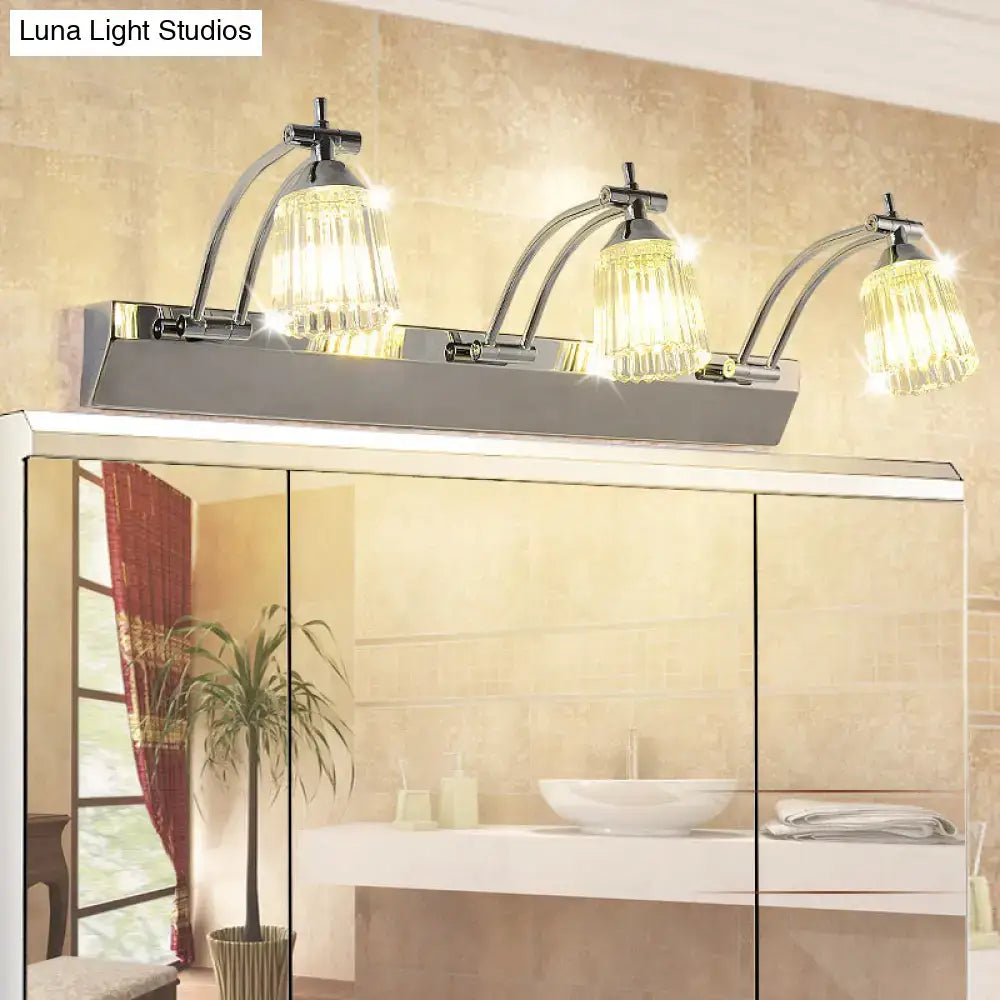 Silver Crystal Vanity Light