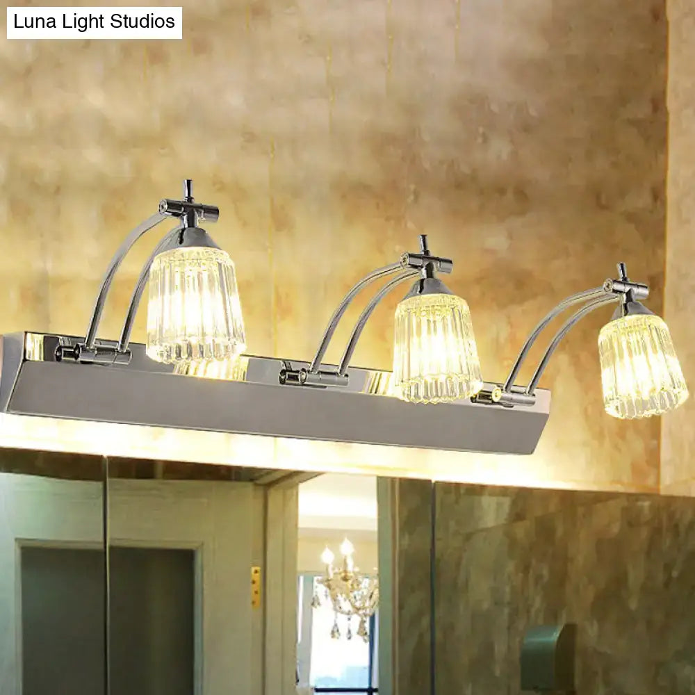 Silver Crystal Vanity Light