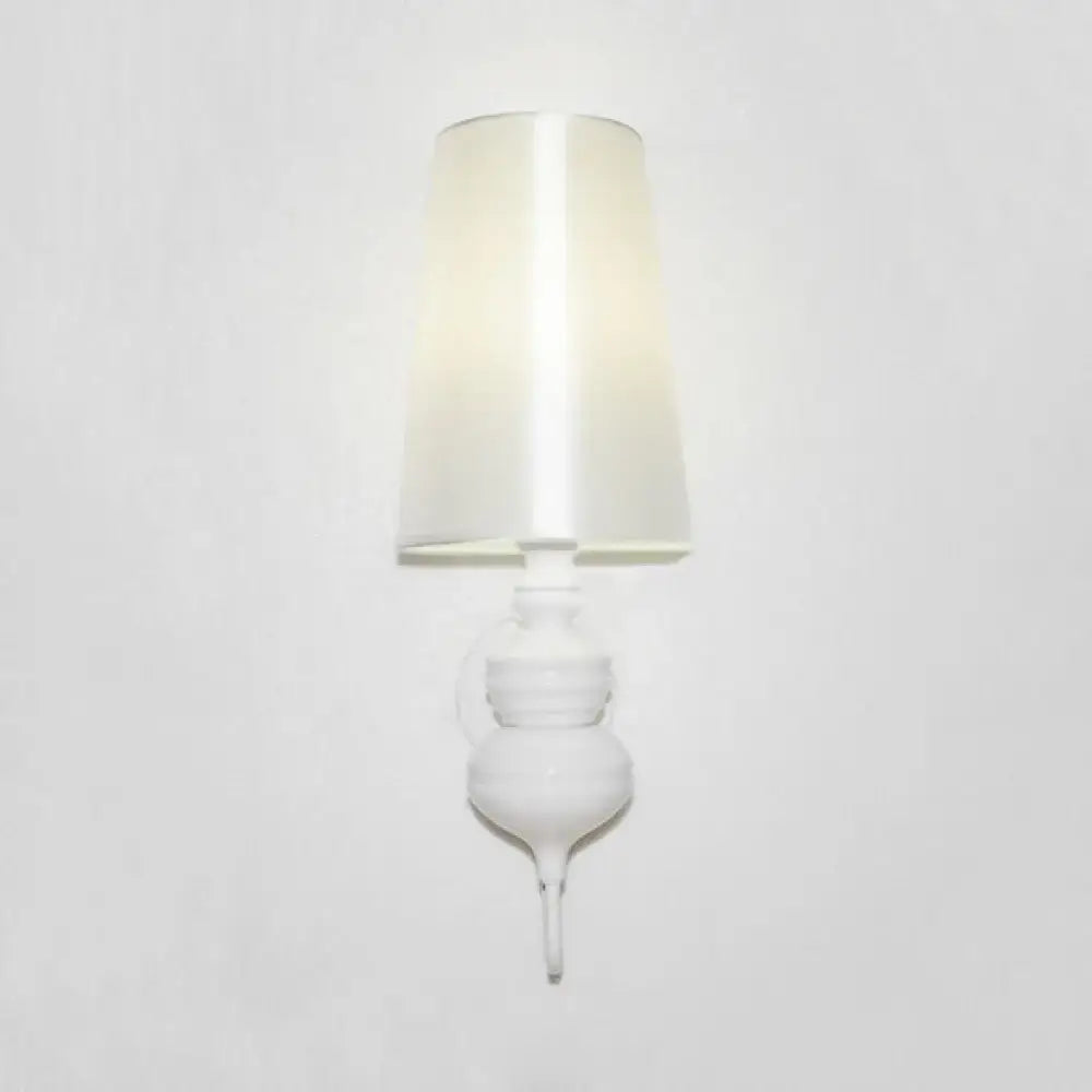 White Ceramic 8-Inch Wall Sconce