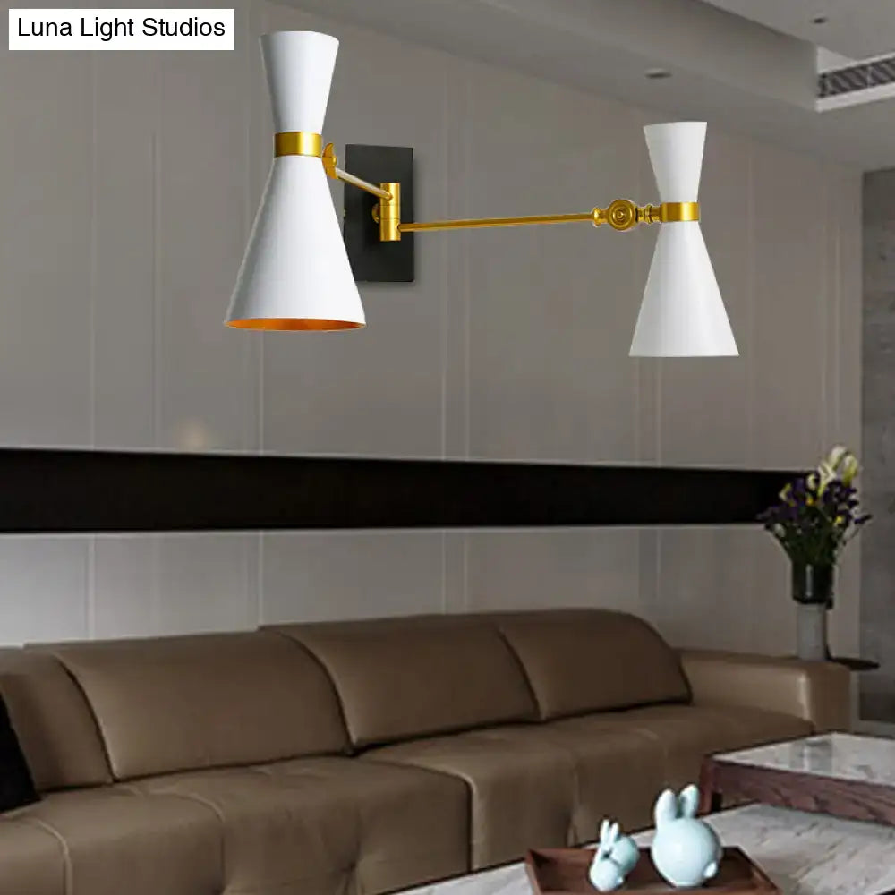 Gold Adjustable Arm 3-Light Wall Sconce