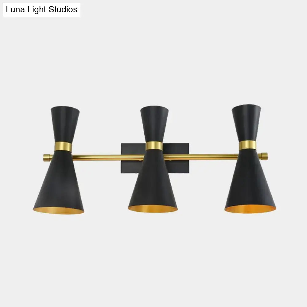 Gold Adjustable Arm 3-Light Wall Sconce