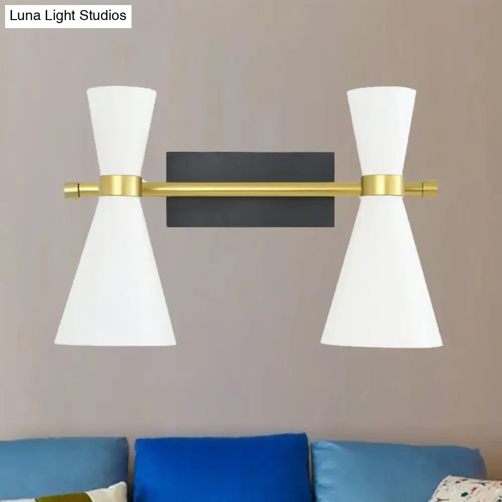 Gold Adjustable Arm 3-Light Wall Sconce